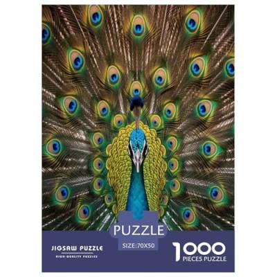 Pfauen Puzzle 1000 Teile Schwer Puzzle Spielzeug Pädagogisches Spiel Impossible Herausforderungsspielzeug Für Erwachsene Und Kinder Ab 14 Jahren 70x50cm/1000pcs von ChengzeTCo
